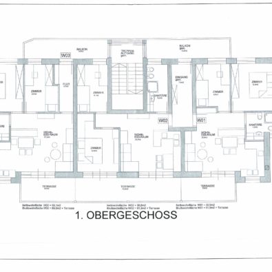Obergeschoss 3-Zimmerwoh